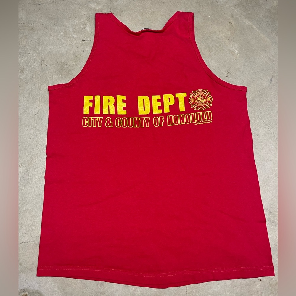 Vintage 90s Honolulu Hawaii Fire Dept Tank Size L